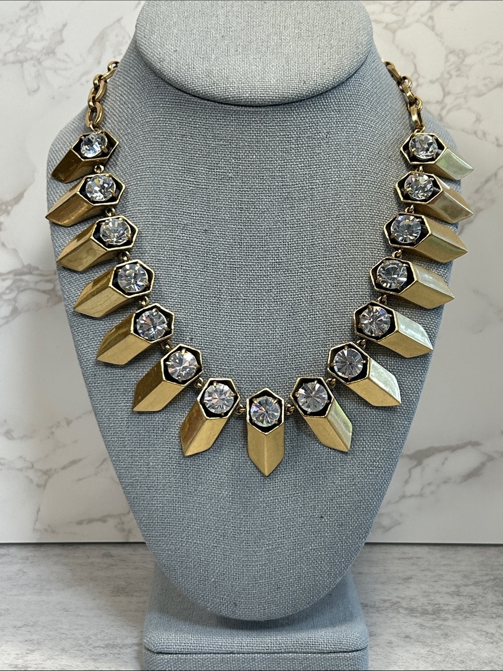 J. Crew Gold-Tone Crystal Fringe Necklace